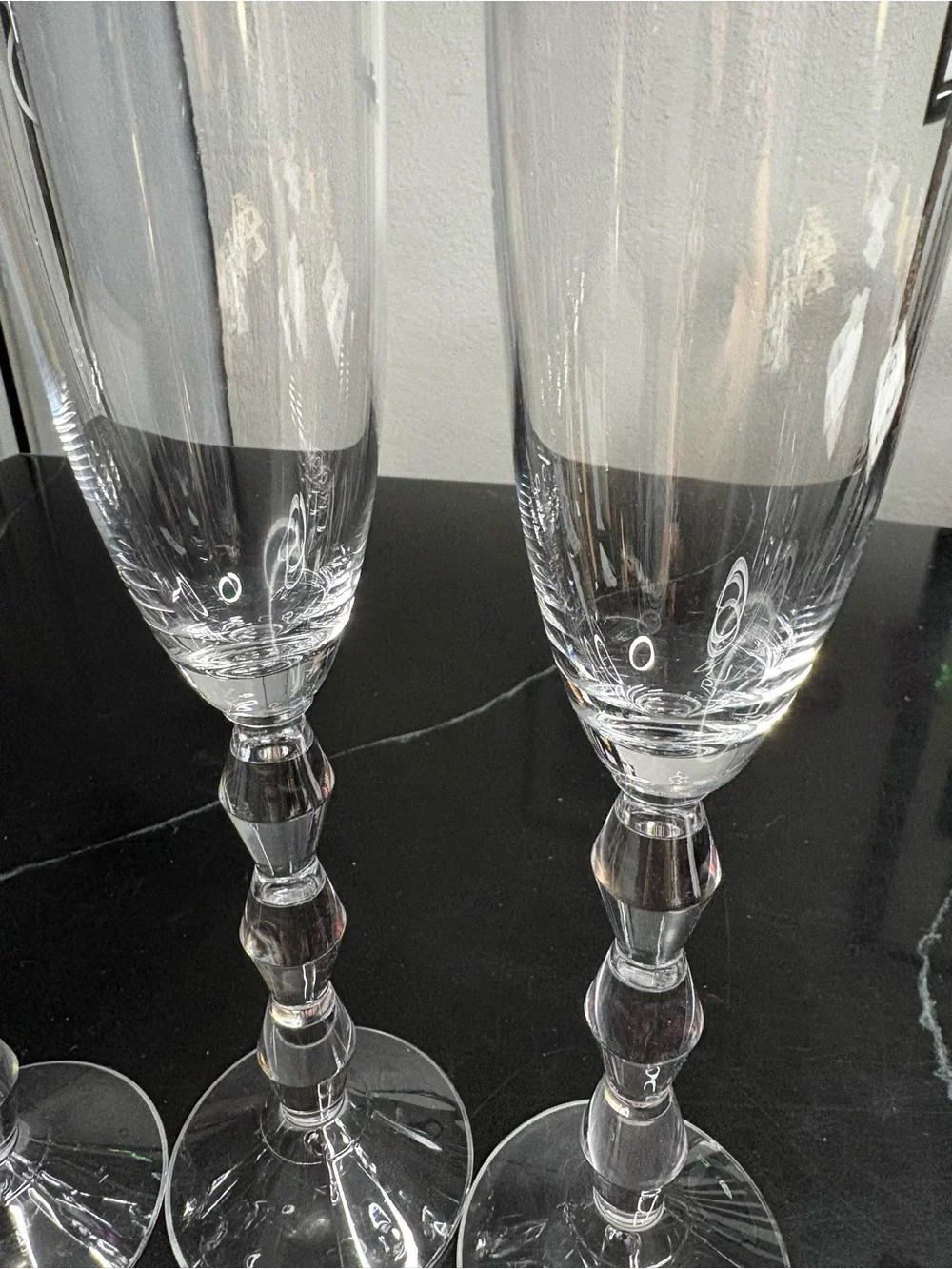 Lenox champagne flutes “Carat” pattern